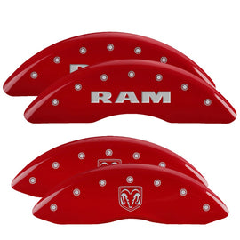 MGP Caliper Covers 55002SRMHRD Set of 4: Red finish, Silver RAM / RAMHEAD