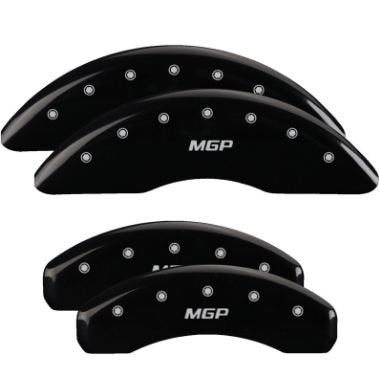 MGP Caliper Covers 55006SMGPBK Set of 4: Black finish, Silver MGP