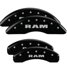 Load image into Gallery viewer, MGP Caliper Covers 55006SRAMBK Set of 4: Black finish, Silver RAM
