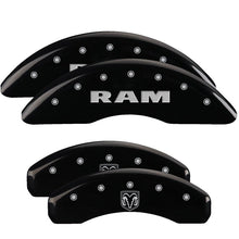 Load image into Gallery viewer, MGP Caliper Covers 55006SRMHBK Set of 4: Black finish, Silver RAM / RAMHEAD