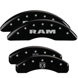 MGP Caliper Covers 55006SRMHBK Set of 4: Black finish, Silver RAM / RAMHEAD