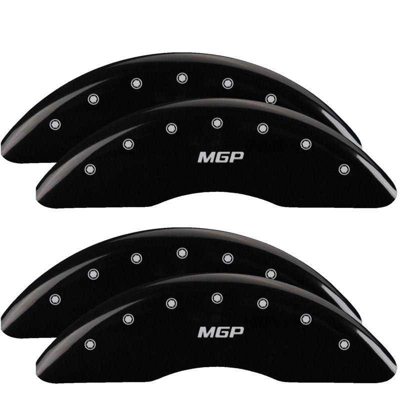 MGP Caliper Covers 55007SMGPBK Set of 4: Black finish, Silver MGP