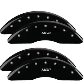 MGP Caliper Covers 55007SMGPBK Set of 4: Black finish, Silver MGP