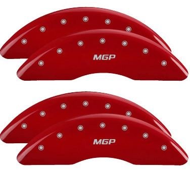 MGP Caliper Covers 55007SMGPRD Set of 4: Red finish, Silver MGP