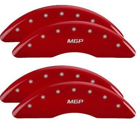 MGP Caliper Covers 55007SMGPRD Set of 4: Red finish, Silver MGP