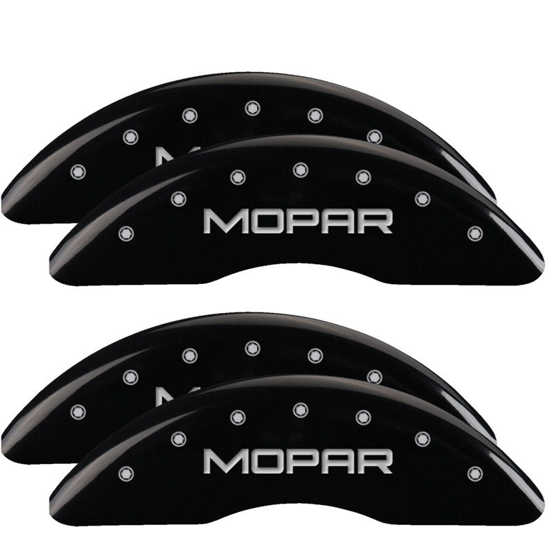 MGP Caliper Covers 55007SMOPBK Set of 4: Black finish, Silver MOPAR