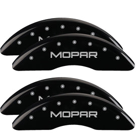 MGP Caliper Covers 55007SMOPBK Set of 4: Black finish, Silver MOPAR