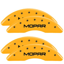 Load image into Gallery viewer, MGP Caliper Covers 55007SMOPYL Set of 4: Yellow finish, Black MOPAR