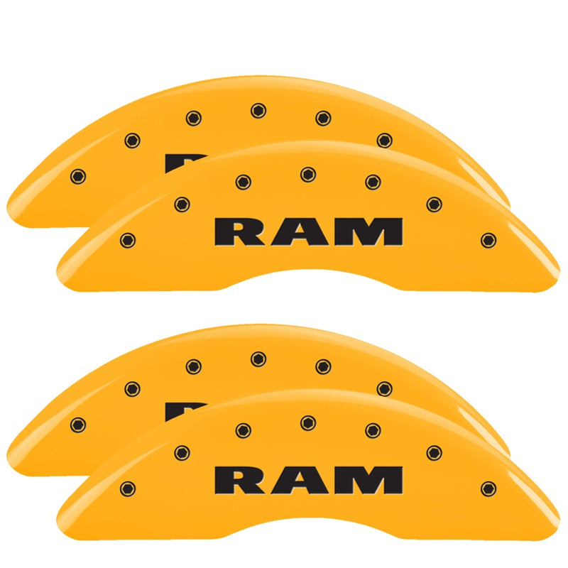 MGP Caliper Covers 55007SRAMYL Set of 4: Yellow finish, Black RAM
