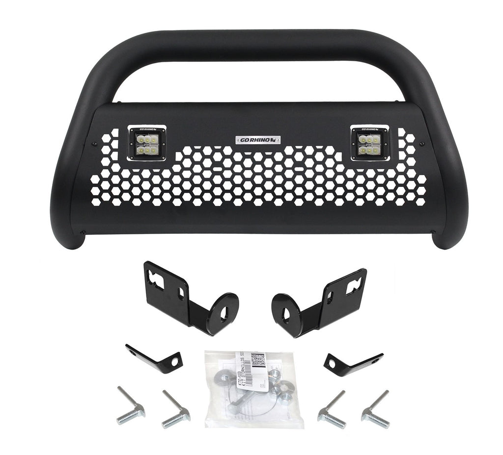 Go Rhino 55882LT RC2 Bull Bar with Mounting Brackets and Two 3" Cube Lights Kit