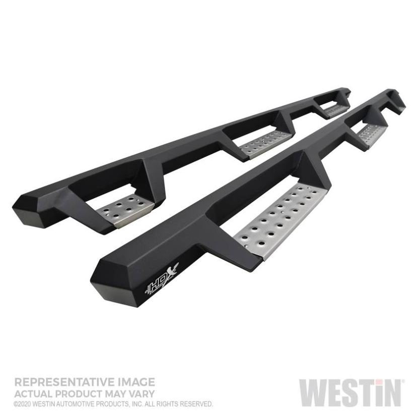 Westin 56-5347752 HDX Stainless Drop Wheel To Wheel Nerf Step Bars; Steel; Textured Black;