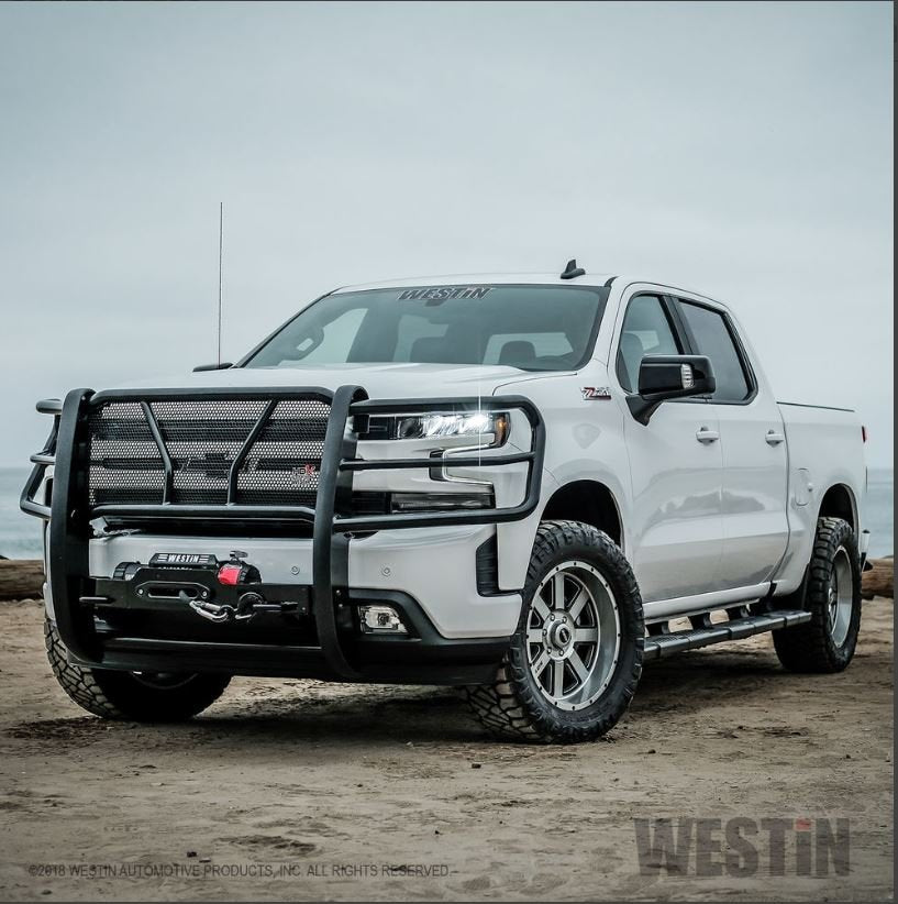Westin 57-94025 HDX Winch Mount Grille Guard; Steel; Black Fnish;