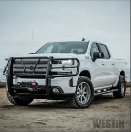 Westin 57-94025 HDX Winch Mount Grille Guard; Steel; Black Fnish;