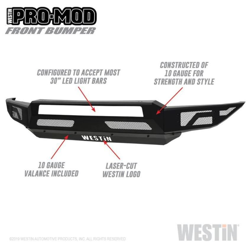 Westin 58-41015 Pro-Mod Front Bumper; Textured Black;
