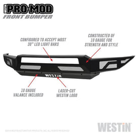 Westin 58-41015 Pro-Mod Front Bumper; Textured Black;