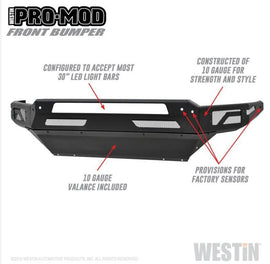 Westin 58-41025 Pro-Mod Front Bumper; Textured Black;