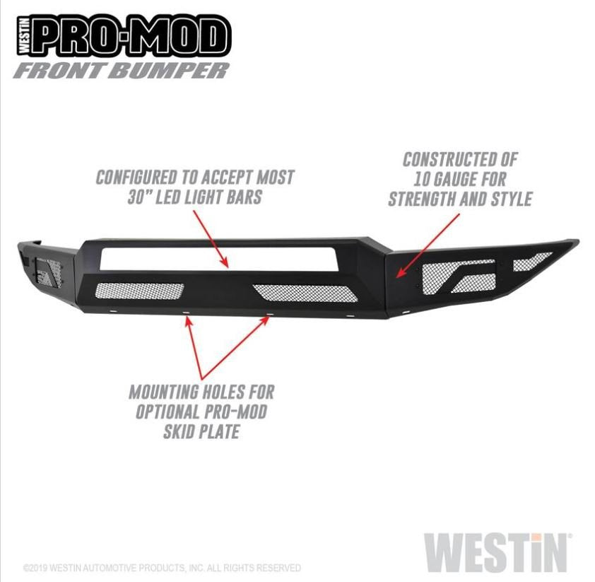 Westin 58-41175 Pro-Mod Front Bumper; Textured Black;