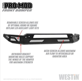 Westin 58-41195 Pro-Mod Front Bumper; Textured Black;
