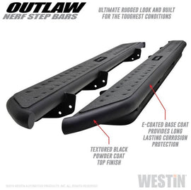 Westin 58-53725 Outlaw Nerf Step Bars; Textured Black;