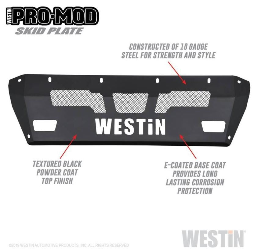 Westin 58-71165 Pro-Mod Skid Plate; Textured Black; E-coated Steel;
