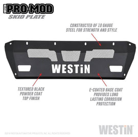 Westin 58-71165 Pro-Mod Skid Plate; Textured Black; E-coated Steel;