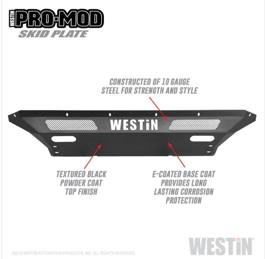 Westin 58-71225 Pro-Mod Skid Plate; Textured Black;