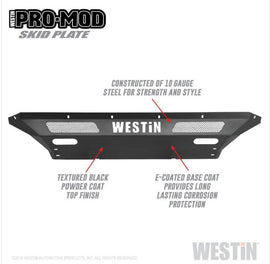 Westin 58-71225 Pro-Mod Skid Plate; Textured Black;