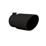 MBRP Exhaust T5075BLK Tip. 6in. O.D. Angled Rolled End 5in. inlet 12in. length. Black Coated.