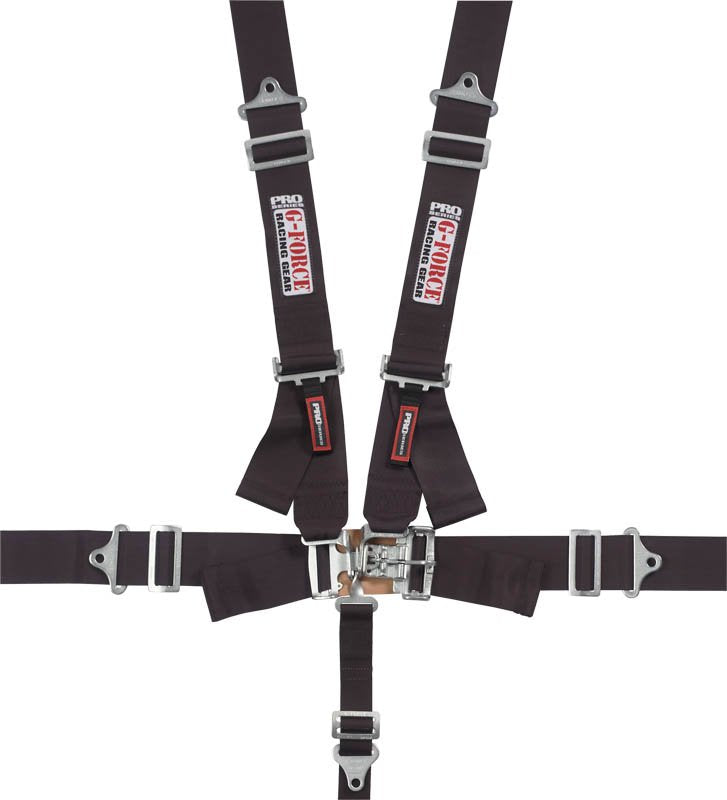G-FORCE Racing Gear 6000BK PRO 5PT PD-LAP IND-SHLD L&L BLACK