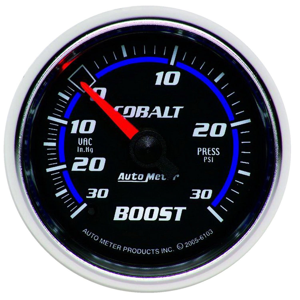 AutoMeter 6103 GAUGE, VAC/BOOST, 2 1/16" , 30INHG-30PSI, MECHANICAL, COBALT