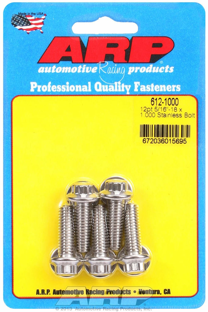 ARP 612-1000 12 PT 5/16-18X1.000  PK/5