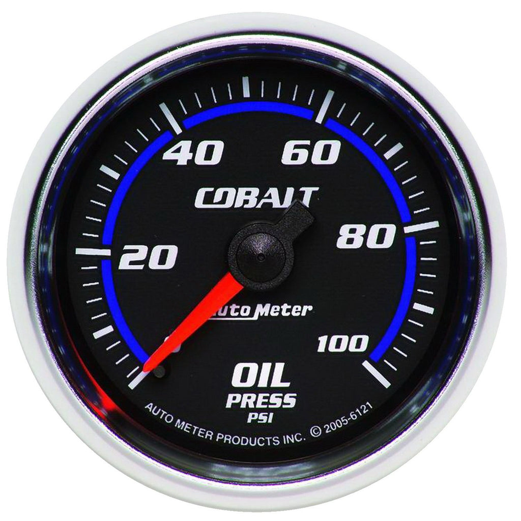AutoMeter 6121 GAUGE, OIL PRESSURE, 2 1/16" , 100PSI, MECHANICAL, COBALT