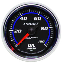 Load image into Gallery viewer, AutoMeter 6121 GAUGE, OIL PRESSURE, 2 1/16" , 100PSI, MECHANICAL, COBALT