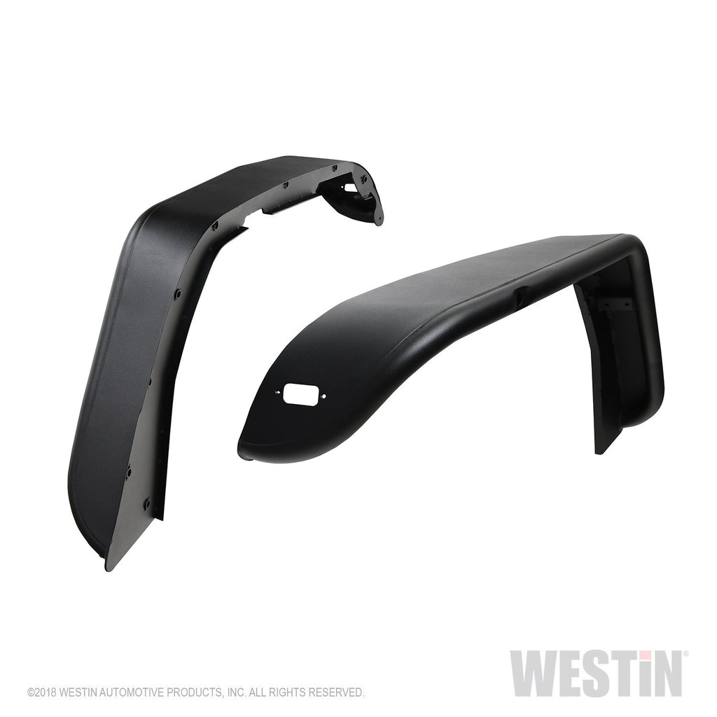 Westin 62-1025 Tube Fenders; Front; Pair; Steel w/Textured Black Finish;
