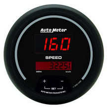 Load image into Gallery viewer, AutoMeter 6388 GAUGE, SPEEDO, 3 3/8", 260MPH / 260KM/H, ELEC PROGRAM, DIGITAL, BLACK W/ RED LED
