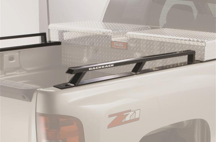 RealTruck Backrack 65521TB Side Rails; For Use w/Tool Box 21 in.; 6.10 Ft. Bed; 17-22 Ford SprDty, Alm Bdy