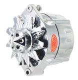 Powermaster Performance 67297-367 Smooth Look™ Alternator; 12si; 150 Amp; 100 Idle; 1V Pulley; Cone; Polished;