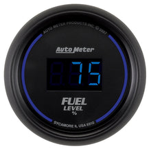 Load image into Gallery viewer, AutoMeter 6910 GAUGE, FUEL LEVEL, 2 1/16", 0-280O PROGRAMMABLE, DIGITAL, BLACK DIAL W/ BLUE LED