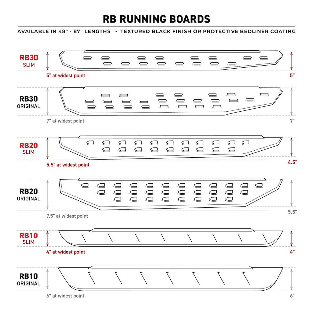 Go Rhino 6963468020T RB30 Running Boards with Mounting Brackets, 2 Pairs Drop Steps Kit