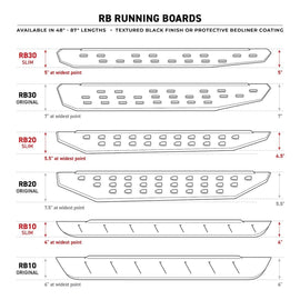 Go Rhino 6963468020T RB30 Running Boards with Mounting Brackets, 2 Pairs Drop Steps Kit