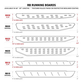 Go Rhino 6964298720PC RB30 Running Boards W/Mounting Brackets, 2 Pairs Drop Steps Kit -Double Cab Only