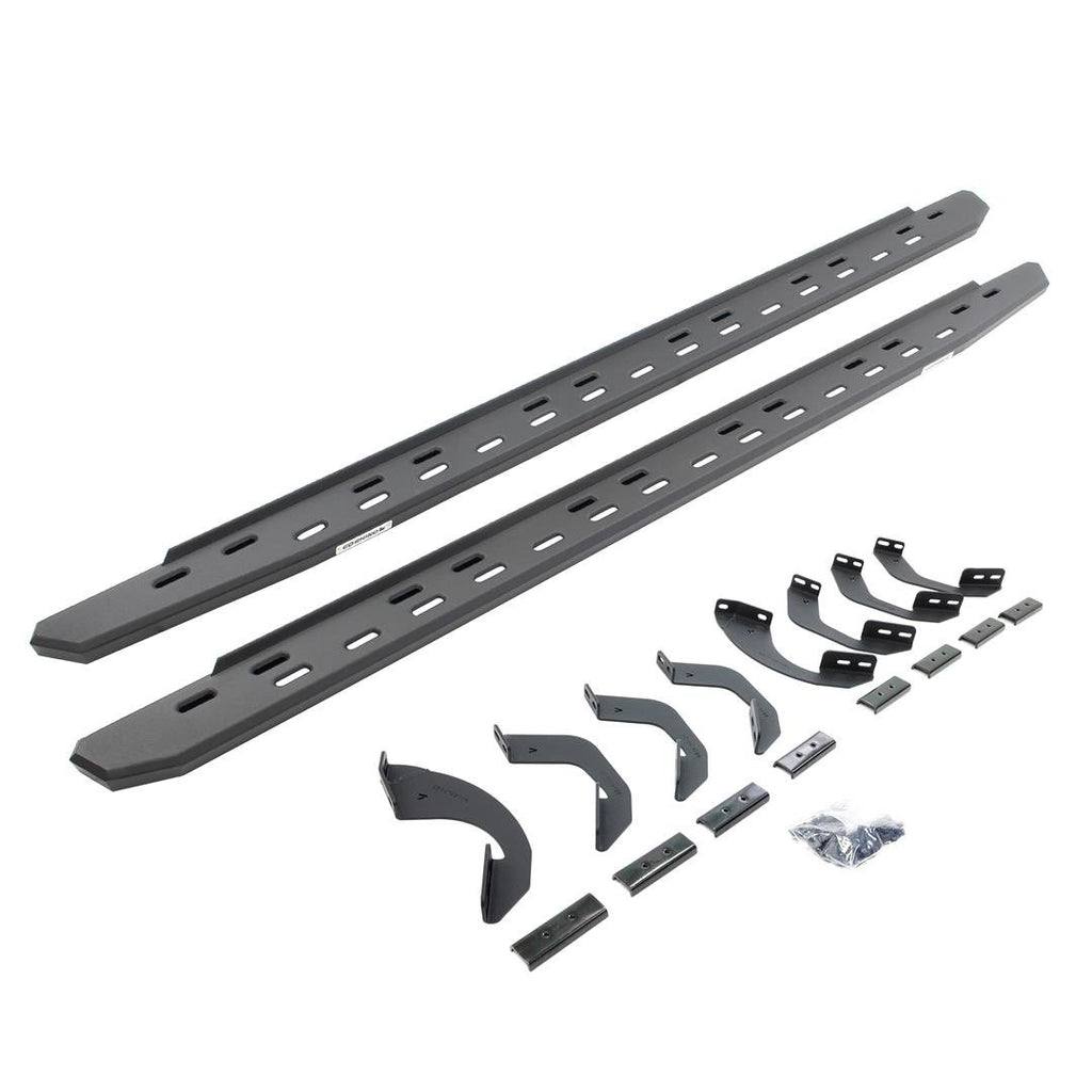 Go Rhino 69643687SPC RB30 Slim Line Running Boards with Brackets Kit - Crew Max Only