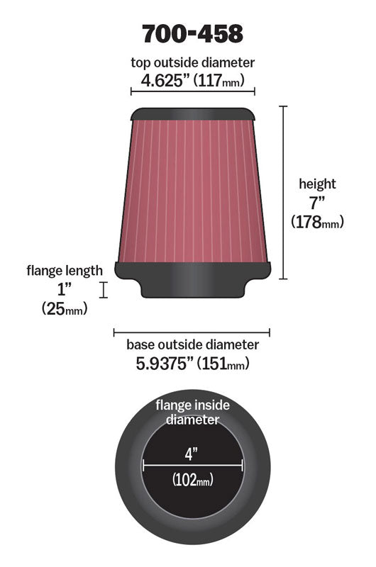 AIRAID 700-458 Universal Air Filter