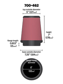 AIRAID 700-462 Universal Air Filter