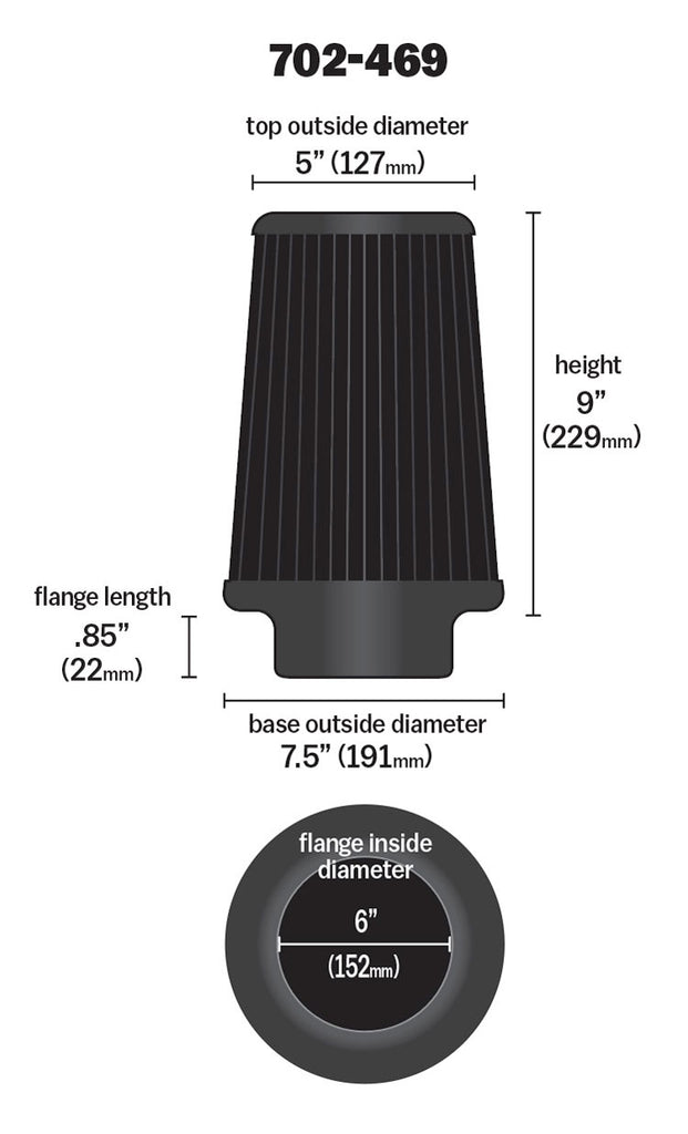 AIRAID 702-469 Universal Air Filter