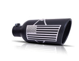 Gibson Performance Exhaust 71-1016 Patriot Flag Rolled Edge Angle Exhaust Tip; Black Ceramic