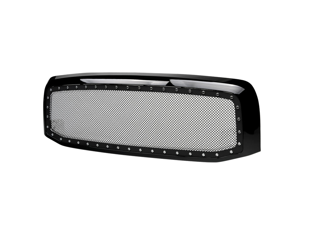 Armordillo USA 7161399 2002-2005 Dodge Ram 1500 Studded Mesh Grille - Gloss Black.