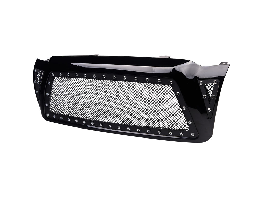 Armordillo USA 7161443 2005-2011 Toyota Tacoma Studded Mesh Grille - Gloss Black.