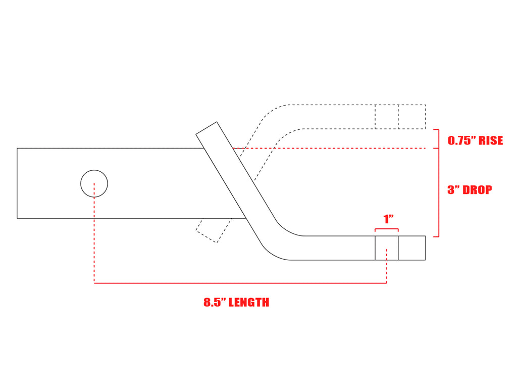 Armordillo USA 7161504 3" Drop Down Hitch For 2" Receiver.