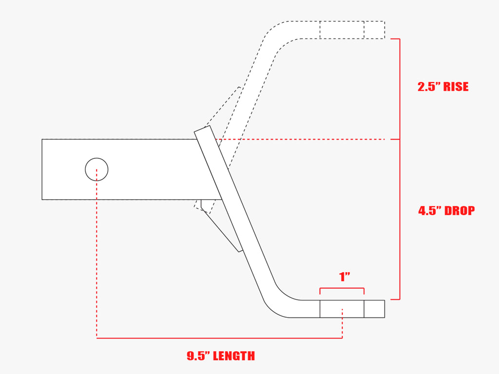 Armordillo USA 7161511 5" Drop Down Hitch For 2" Receiver.